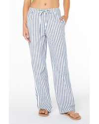 Roxy - Mavericks Pleated Stripe Cotton Pants - Lyst