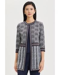 Ming Wang - Multi Pattern Jacquard Knit Jacket - Lyst