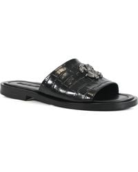 Roberto Cavalli - Croc Embossed Slide Sandal - Lyst