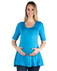 24seven Comfort Apparel - Maternity Elbow Swing Tunic Top - Lyst