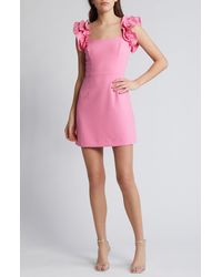 French Connection - Whisper Ruffle Sleeve Minidress - Lyst