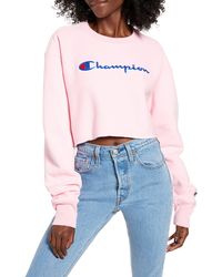 Champion Reverse Weave Crop Sweatshirt - Pink