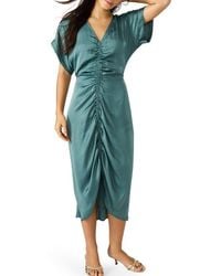 Steve Madden - Aimee Ruched Front Midi Dress - Lyst