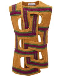 JW Anderson - Stripe Interwoven Wool Sweater Vest - Lyst