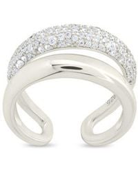 Sterling Forever - Maisey Cubic Zirconia Double Band Ring - Lyst