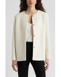 Nordstrom - Collarless Pleat Back Jacket - Lyst