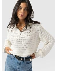 Saint + Sofia - Ester Quarter Zip Knit Top - Lyst