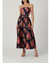 Shoshanna - Midnight Dana Vila Floral Jacquard Dress - Lyst