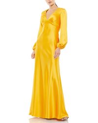 Mac Duggal - Charmeuse Empire Waist Blouson Sleeve Gown - Lyst