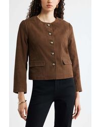 Nordstrom - Crop Suede Jacket - Lyst