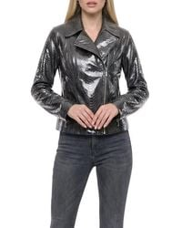 Gorski - Genuine Metis Suede Pythn Printed Moto Zip Jacket - Lyst