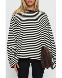 Princess Polly - Settle Down Stripe Oversize T-Shirt - Lyst