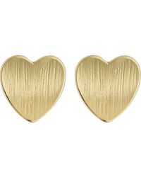 Panacea - Brushed Heart Stud Earrings - Lyst
