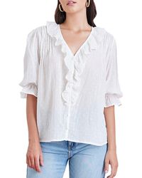 Paneros Clothing - Chloe Cotton Ruffle Shirt - Lyst