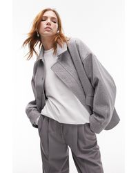 TOPSHOP - Brushed Bomber Jacket - Lyst