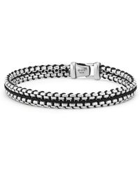 David Yurman Woven Box Chain Bracelet In Black - Metallic