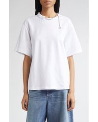 Sportmax - Oblato Chain Embellished Cotton T-Shirt - Lyst