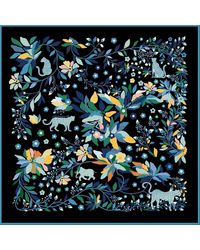 Jessie Zhao New York - Double Sided Wool Silk Scarf Of Night Jungle Reverie - Lyst
