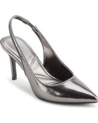 KARL LAGERFELD - Rosalyn Metallic Leather Slingback Heels - Lyst