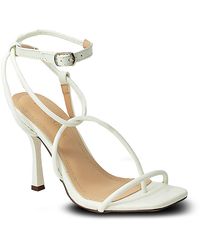 In Touch Footwear Strappy Heeled Sandal In White Pu At Nordstrom Rack