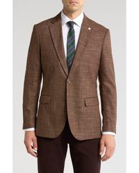 Tahari - Slim Fit Grid Plaid Blazer - Lyst