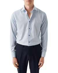 Eton - Slim Fit Micro Geometric Cotton Twill Dress Shirt - Lyst