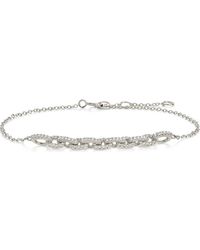 Sterling Forever - Harper Pavé Cubic Zirconia Link Bracelet - Lyst