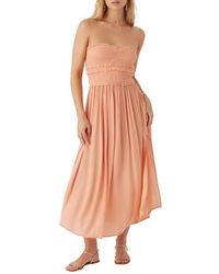 O'neill Sportswear - Devyn Smocked Strapless Midi Dress - Lyst