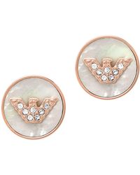 Emporio Armani - Mother-of-pearl Stud Earrings - Lyst