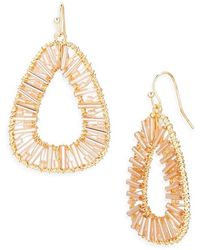 Cara - Beaded Hoop Drop Earrings - Lyst