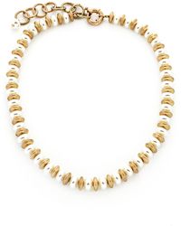 Panacea - Disc & Imitation Pearl Collar Necklace - Lyst