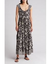 Angie - Floral Print Wide Strap Maxi Dress - Lyst