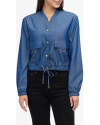 Ellen Tracy - Cropped Bomber Jacket - Lyst