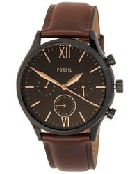 Fossil - Fenmore Multifunction Leather Strap Watch, 44Mm - Lyst