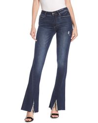 PAIGE Lou Lou High Rise Flare Twist Jeans - Blue