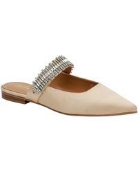 Lisa Vicky - Move Crystal Embellished Pointed Toe Satin Flat - Lyst