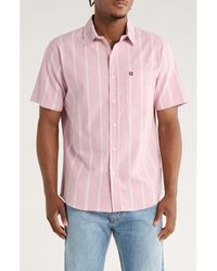 Quiksilver - Keel Stripe Classic Fit Short Sleeve Shirt - Lyst