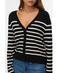 Vero Moda - Dory Stripe V-Neck Crop Cardigan - Lyst