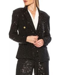 Alexia Admor - Abbi Longline Double Breasted Sequin Blazer - Lyst