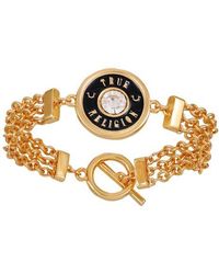 True Religion - Logo Medallion Toggle Bracelet - Lyst