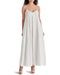 Steve Madden - Stripe Inverted Pleat Cotton Maxi Dress - Lyst
