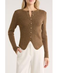 Elodie Bruno - Cutaway Rib Cardigan - Lyst