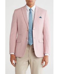 Gino Vitale - Slim Fit Solid Linen Blend Blazer - Lyst