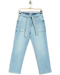 Kensie 3365 High Rise Belted Porkchop Jeans In Pace At Nordstrom Rack - Blue