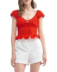 Lush - Sweetheart Neck Textured Top - Lyst