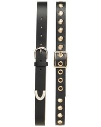 Steve Madden - Assorted Set Of 2 Faux Leather Belts - Lyst