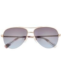 Ted Baker - 57Mm Gradient Half Rim Aviator Sunglasses - Lyst