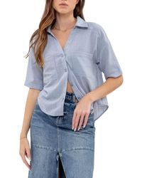 Blu Pepper - Gauze Short Sleeve Button-down Shirt - Lyst