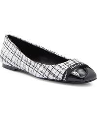 Karl Lagerfeld - Zofia Cap Toe Tweed Flat - Lyst
