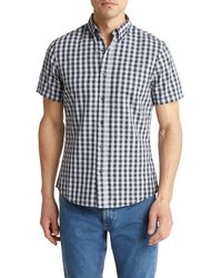 14th & Union - Bergen Plaid Short Sleeve Linen & Cotton Blend Button-down Shirt - Lyst